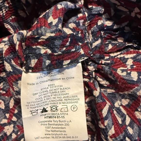 Tory Burch Red/Blue Agate ConfettiTunic, SZ 14 - Picture 10 of 11